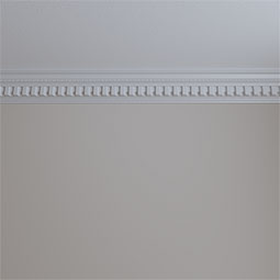 Ekena Millwork - MLD04X04X05KP - Endurathane Kepler Dentil with Bead Crown Moulding, 4"H x 3 7/8"P x 5 1/2"F x 94 1/2"L, Factory Primed