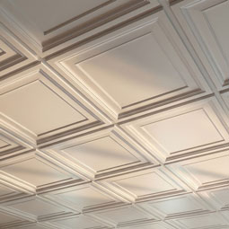 Ekena Millwork - CT24X24TR - Endurathane Traditional Ceiling Tile, 23 7/8"W x 23 7/8"H x 2 1/2"P. Factory Primed