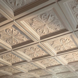 Ekena Millwork - CT24X24CN - Endurathane Cornelia Ceiling Tile, 23 7/8"W x 23 7/8"H x 2 1/2"P. Factory Primed