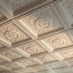 Ekena Millwork - CT24X24NI - Endurathane Nicole Ceiling Tile, 23 7/8"W x 23 7/8"H x 2 1/2"P. Factory Primed