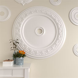 Ekena Millwork - CM41CA_P - Endurathane Caputo Ceiling Medallion, 41"OD x 4"ID x 2 3/8"P (Fits Canopies up to 5 1/2")