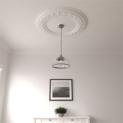 Ekena Millwork - CM41CA_P - Endurathane Caputo Ceiling Medallion, 41"OD x 4"ID x 2 3/8"P (Fits Canopies up to 5 1/2")
