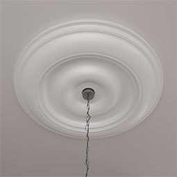 Ekena Millwork - CM44CL_P - Endurathane Classic Ceiling Medallion, 44 1/2"OD x 4"ID x 4 "P (Fits Canopies up to 8 1/4")