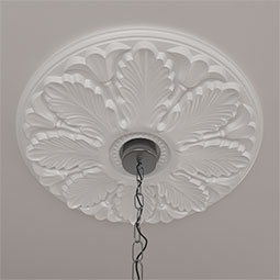 Ekena Millwork - CM24MI_P - Endurathane Milan Ceiling Medallion, 24 1/2"OD x 3 1/2"ID x 1"P (Fits Canopies up to 4 5/8")