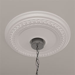 Ekena Millwork - CM19CL_P - Endurathane Classic Ceiling Medallion, 18 5/8"OD 4"ID x 1 1/8"P (Fits Canopies up to 12 3/4")