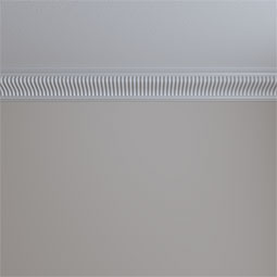Ekena Millwork - MLD04X04X05CI - Endurathane Carrillo Small Crown Moulding, 3 7/8"H x 3 7/8"P x 5 1/2"F x 94 1/2"L, Factory Primed