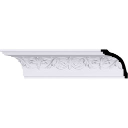 Ekena Millwork - MLD03X03X04FL - Endurathane Fleur-de-lis Crown Moulding, 3 1/4"H x 3 1/2"P x 4 5/8"F x 94 1/2"L, Factory Primed