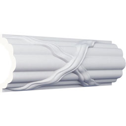 Ekena Millwork - PML04X02RE - Endurathane Reed and Ribbon Panel Moulding, 3 1/2"H x 2 3/8"P x 94 1/2"L, Factory Primed