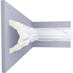 Ekena Millwork - PML04X02RE - Endurathane Reed and Ribbon Panel Moulding, 3 1/2"H x 2 3/8"P x 94 1/2"L, Factory Primed