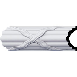 Ekena Millwork - PML04X02RE - Endurathane Reed and Ribbon Panel Moulding, 3 1/2"H x 2 3/8"P x 94 1/2"L, Factory Primed