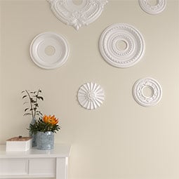 Ekena Millwork - CM09SH_P - Endurathane Shakuras Ceiling Medallion, 9"OD x 1 3/8"P (Fits Canopies up to 1 3/8")