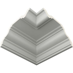Ekena Millwork - MIC04X09AN - Endurathane Inside Corner Moulding, 9"P x 4"H (matches moulding MLD04X09X10AN), Factory Primed