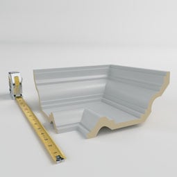 Ekena Millwork - MIC04X09AN - Endurathane Inside Corner Moulding, 9"P x 4"H (matches moulding MLD04X09X10AN), Factory Primed