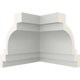 Ekena Millwork - MIC03X04TR - Endurathane Inside Corner for Traditional Smooth Crown Moulding, 3 3/4"P x 3 3/4"H (matches moulding MLD04X03X05TR), Factory Primed