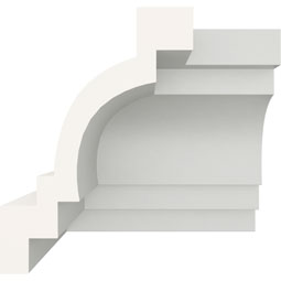 Ekena Millwork - MIC03X04TR - Endurathane Inside Corner for Traditional Smooth Crown Moulding, 3 3/4"P x 3 3/4"H (matches moulding MLD04X03X05TR), Factory Primed