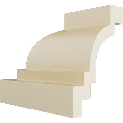 Ekena Millwork - MIC03X04TR - Endurathane Inside Corner for Traditional Smooth Crown Moulding, 3 3/4"P x 3 3/4"H (matches moulding MLD04X03X05TR), Factory Primed