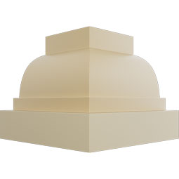 Ekena Millwork - MIC03X04TR - Endurathane Inside Corner for Traditional Smooth Crown Moulding, 3 3/4"P x 3 3/4"H (matches moulding MLD04X03X05TR), Factory Primed