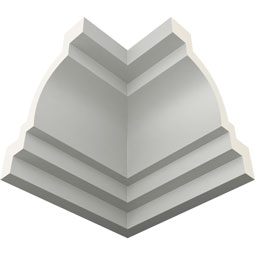 Ekena Millwork - MIC03X04TR - Endurathane Inside Corner for Traditional Smooth Crown Moulding, 3 3/4"P x 3 3/4"H (matches moulding MLD04X03X05TR), Factory Primed