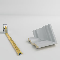 Ekena Millwork - MIC03X04TR - Endurathane Inside Corner for Traditional Smooth Crown Moulding, 3 3/4"P x 3 3/4"H (matches moulding MLD04X03X05TR), Factory Primed