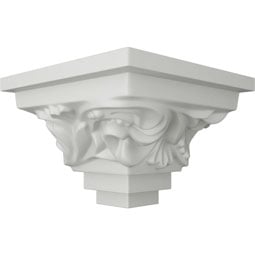 Ekena Millwork - MOC02X02TN - Endurathane Outside Corner for Tristan Crown Moulding (matches moulding MLD02X02X04TN), 2 3/4"P x 2 3/4"H, Factory Primed