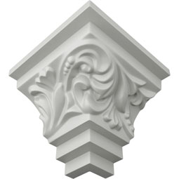 Ekena Millwork - MOC02X02TN - Endurathane Outside Corner for Tristan Crown Moulding (matches moulding MLD02X02X04TN), 2 3/4"P x 2 3/4"H, Factory Primed