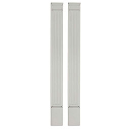  - PIL06X104X02-2 - Endurathane Fluted Pilaster w/ Attached 13 1/4" Plinth, 6"W x 104"H x 2 1/4"D, Plinth Can Be Trimmed Up to 10 1/4", High Density Molded Polyurethane, Factory Primed White, Sold Per Pair
