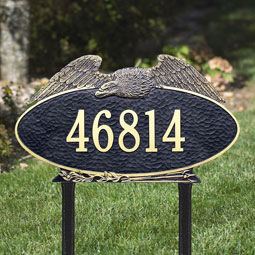 Whitehall Products LLC - WH2041 - 24"W x 14"H Eagle Oval One Line Lawn Plaque
