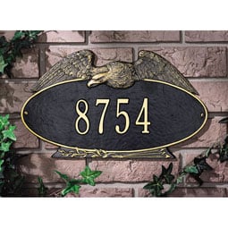 Whitehall Products LLC - WH2035 - 16"W x 9 1/4"H Eagle Oval One Line Wall Plaque