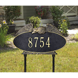 Whitehall Products LLC - WH2037 - 16"W x 9 1/4"H Eagle Oval One Line Lawn Plaque