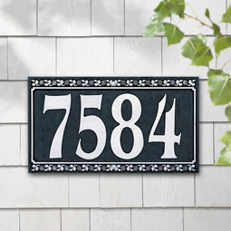 Whitehall Products LLC - WH2014 - 11 3/4"W x 7 1/4"H Dresden Four Number Wall Plaque