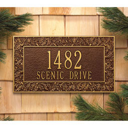 Whitehall Products LLC - WH1457 - 16"W x 9"H Oakleaf Two Line Wall Plaque