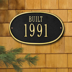 Whitehall Products LLC - WH1029 - 12 1/2"W x 7 1/2"H "Built" Date Wall Plaque