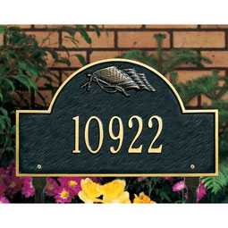 Whitehall Products LLC - WH1094 - 15 3/4"W x 9 1/4"H Flag Arch One Line Lawn Plaque
