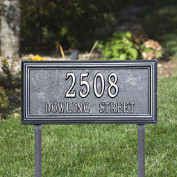 Whitehall Products LLC - WH1315 - 17"W x 9 1/2"H x 1 1/4"D Springfield Rectangle Two Line Lawn Plaque