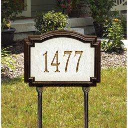 Whitehall Products LLC - WH5628 - 14"W x 10 1/2"H x 1 1/4"D Williamsburg Artisan Stone One Line Lawn Plaque