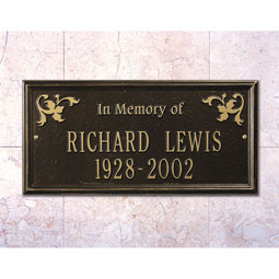 Whitehall Products LLC - WH2216 - 17"W x 8 1/4"H Wilmington Two Line Wall Memorial Marker