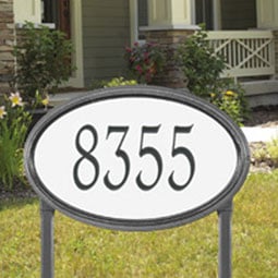 Whitehall Products LLC - WH5681 - 20 1/2"W x 13 1/4"H x 1 1/4"D Concord Oval Reflective Lawn Plaque One Line