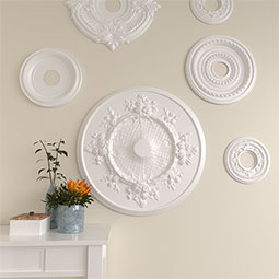 Ekena Millwork - CM27FL_P - Endurathane Flower Ceiling Medallion, 27"OD x 1 1/8"P (Fits Canopies up to 3 7/8")