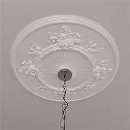 Ekena Millwork - CM27FL_P - Endurathane Flower Ceiling Medallion, 27"OD x 1 1/8"P (Fits Canopies up to 3 7/8")