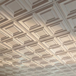 Ekena Millwork - CT24QA - Endurathane Quatro Square Ceiling Tile, 23 3/4"W x 23 3/4"H 1 5/8"P. Factory Primed