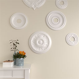 Ekena Millwork - CM17VI_P - Endurathane Vienna Ceiling Medallion, 16 7/8"OD x 5/8"P (Fits Canopies up to 3 1/4")