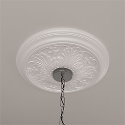 Ekena Millwork - CM17VI_P - Endurathane Vienna Ceiling Medallion, 16 7/8"OD x 5/8"P (Fits Canopies up to 3 1/4")