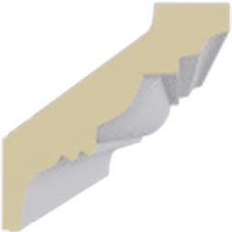 Ekena Millwork - MLD02X02X04HE - Endurathane Helene Crown Moulding, 2 3/8"H x 2 3/8"P x 3 3/8"F x 94 1/2"L, Factory Primed