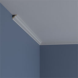 Ekena Millwork - MLD02X02X04HE - Endurathane Helene Crown Moulding, 2 3/8"H x 2 3/8"P x 3 3/8"F x 94 1/2"L, Factory Primed