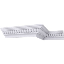 Ekena Millwork - MLD02X02X04HE - Endurathane Helene Crown Moulding, 2 3/8"H x 2 3/8"P x 3 3/8"F x 94 1/2"L, Factory Primed