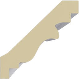 Ekena Millwork - MLD02X02X03WH - Endurathane Whitman Small Crown Moulding, 2"H x 2"P x 2 3/4"F x 94 1/2"L, Factory Primed