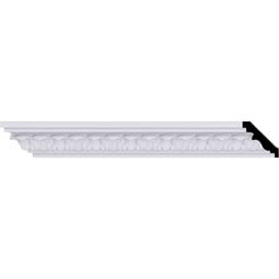 Ekena Millwork - MLD02X02X03WH - Endurathane Whitman Small Crown Moulding, 2"H x 2"P x 2 3/4"F x 94 1/2"L, Factory Primed