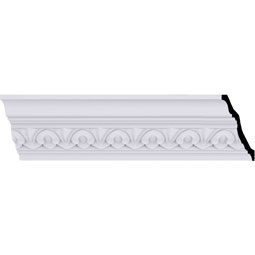 Ekena Millwork - MLD04X04X05EM - Endurathane Emery Crown Moulding, 3 7/8"H x 3 7/8"P x 5 1/2"F x 94 1/2"L, Factory Primed