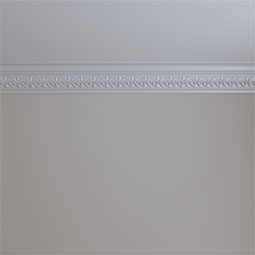 Ekena Millwork - MLD04X04X05EM - Endurathane Emery Crown Moulding, 3 7/8"H x 3 7/8"P x 5 1/2"F x 94 1/2"L, Factory Primed