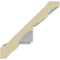 Ekena Millwork - MLD03X04X06HE - Endurathane Heaton Crown Moulding, 3 7/8"H x 4"P x 5 5/8"F x 94 1/2"L, Factory Primed